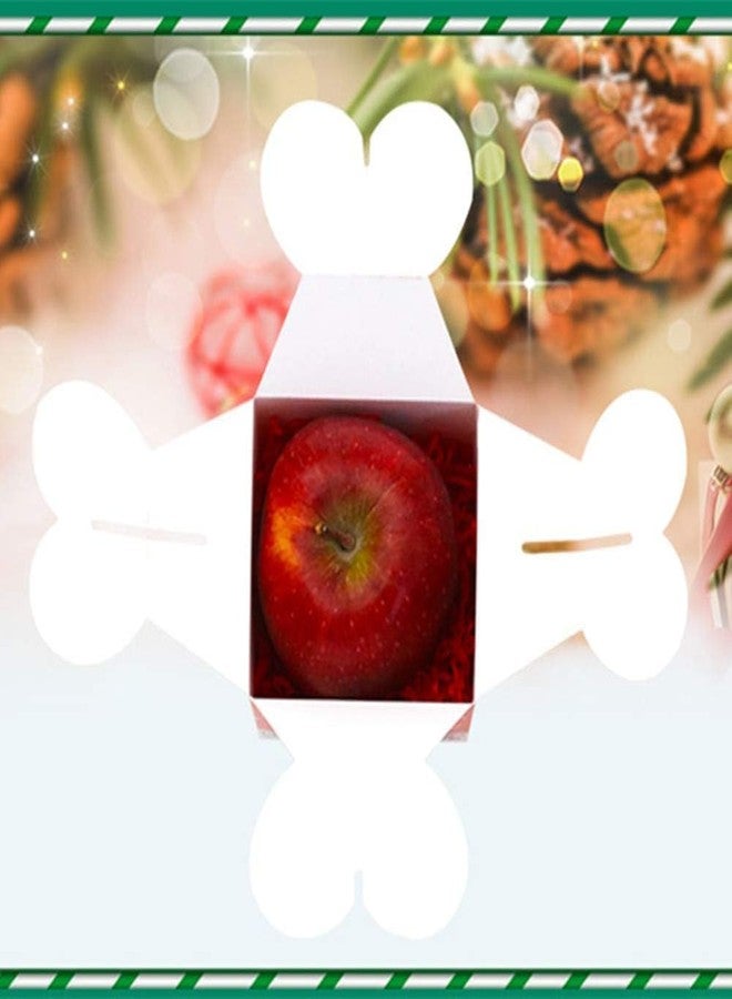 BAKEFY 10 pcs Gift Fruit Treat Candy Gifts Box for Wedding Xmas Presents Sweets Christmas Festival PartyChristmas Folding Apple Cartoon Christmas Eve Packing Paper Candy Box Gift Box - Image 5